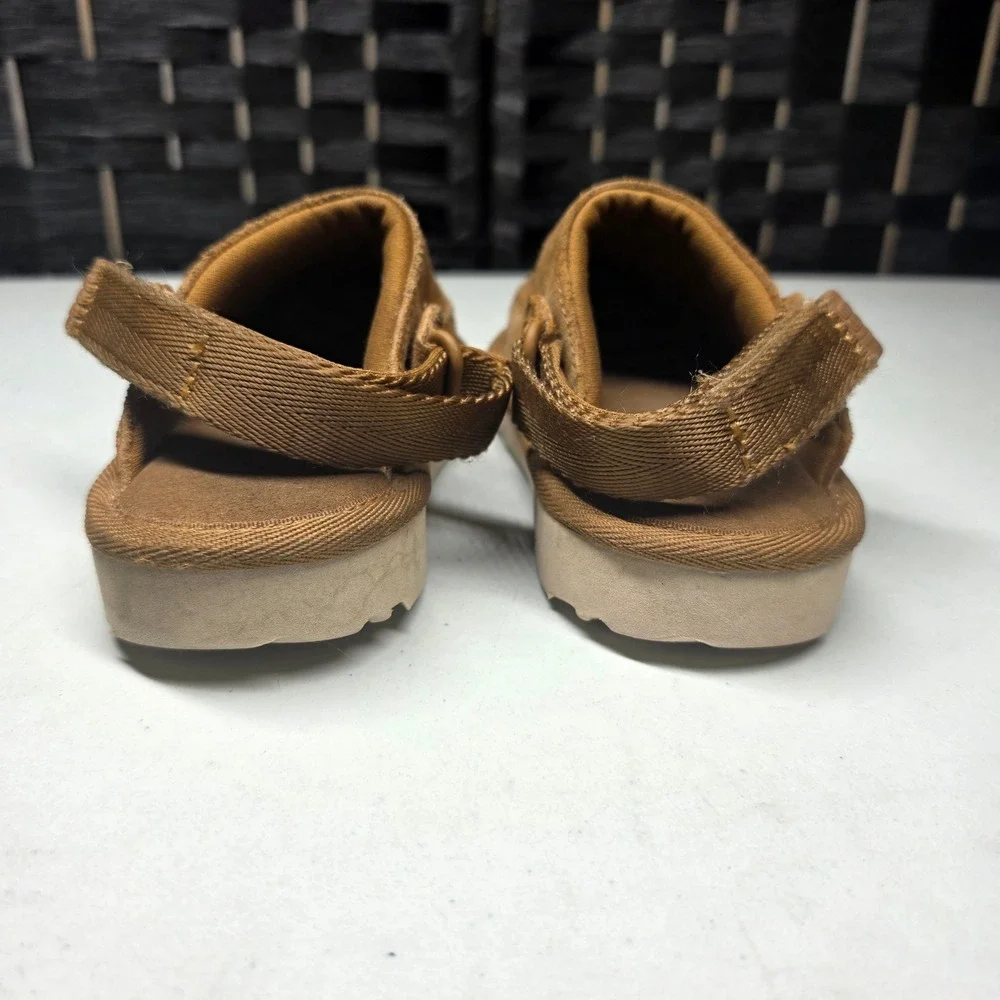UGG GoldenGlow Toddler Sandals Chestnut Suede Strap Shoes 1159770T Size 8